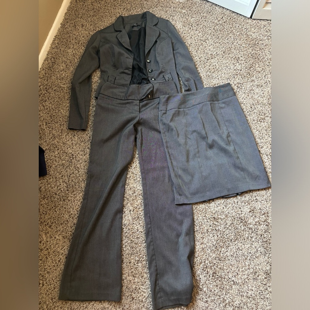 BCX matching pant suit with skirt